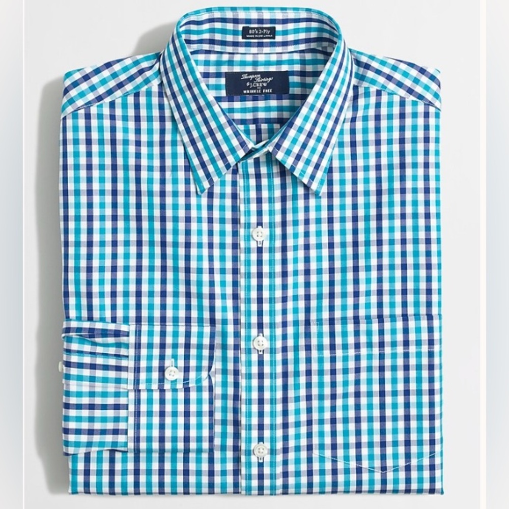 Thompson Shirtings for J. Crew Wrinkle-free Voyager Dress Shirt in Gingham.